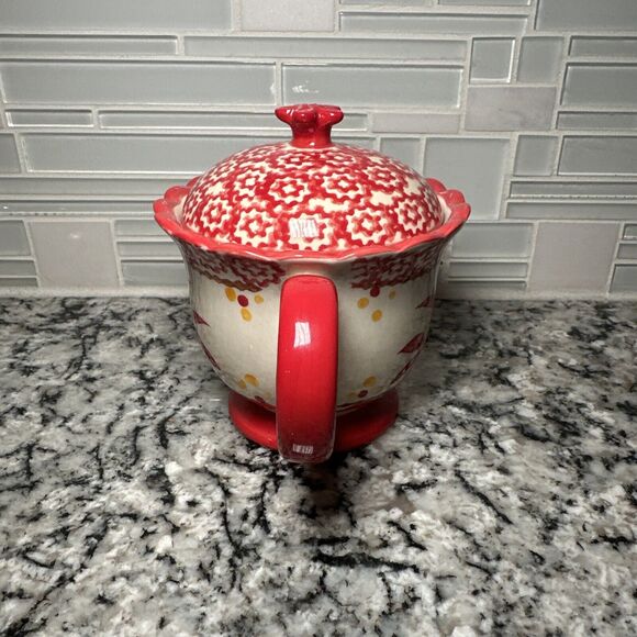 Temptations OLD WORLD Cranberry Red TEA POT 1 Cup of Kindness Stoneware - Picture 4 of 11
